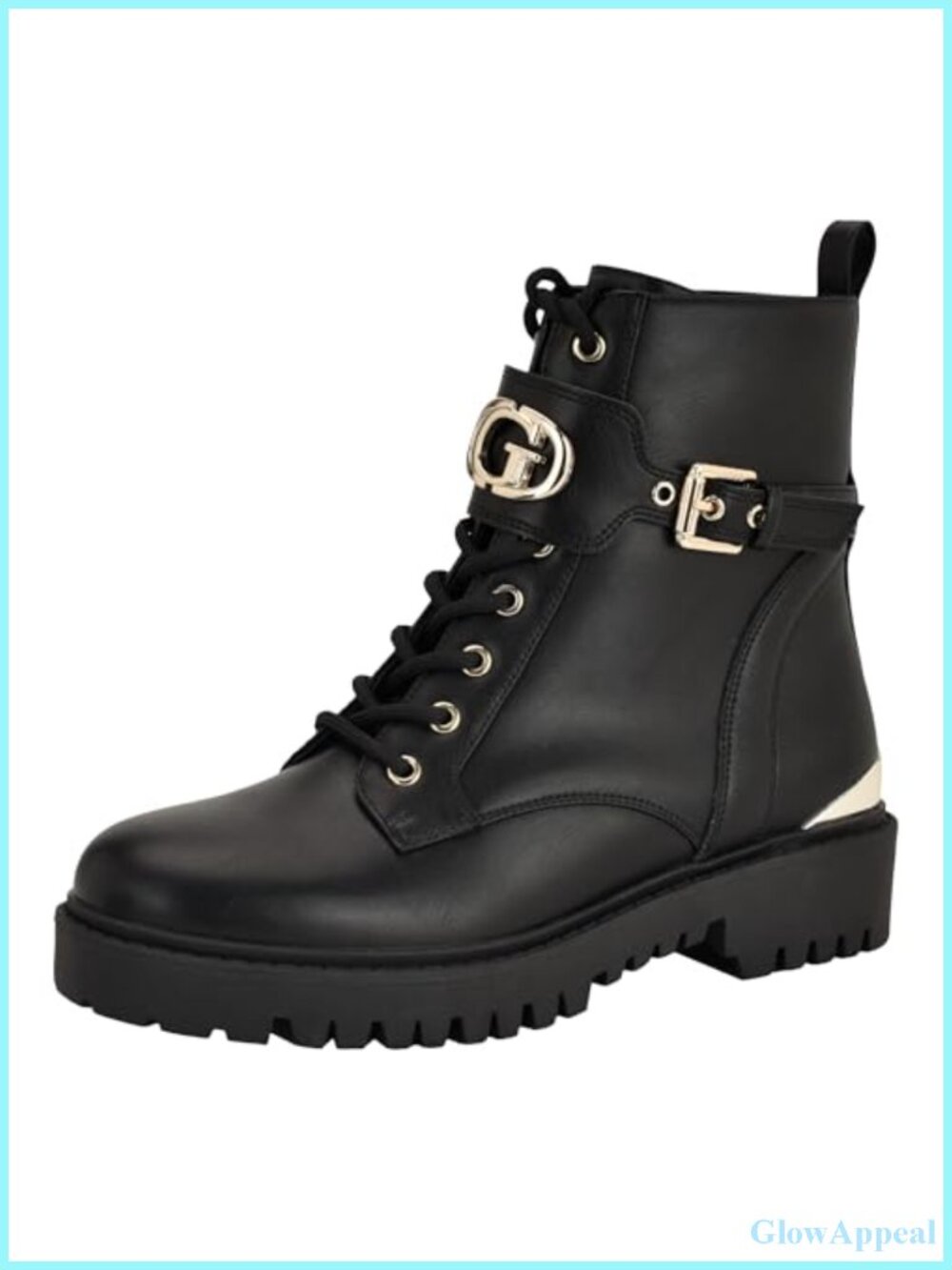 GUESS Olanna Women's Ankle Combat Boots Block Heel Zip Closure